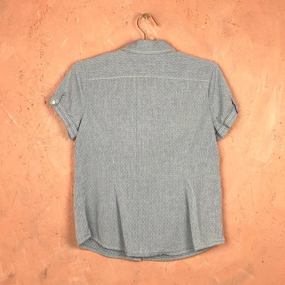Women's Tommy Hilfiger Denim Short Sleeve Button-Down/Denim Collared Shirt Women - Picture 7 of 8
